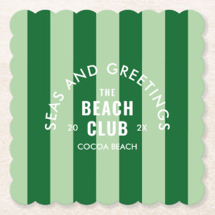Meer und Grüße Der Beach Club Grüner Streifen Untersetzer