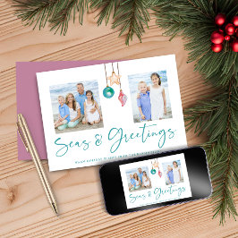 Meer und Grüße Rosa Muschel Foto Feiertagskarte