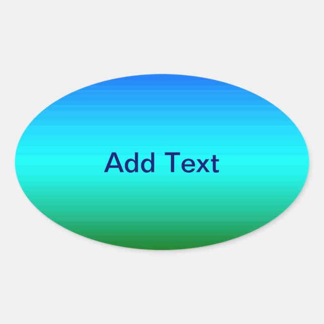 Meer und Himmel Blau und Grüne Farbe Ovaler Aufkleber (Vorderseite)