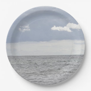 Meer und hübsche Wolken Pappteller