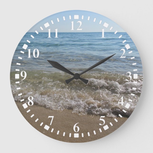 Meer- und Sandstrand Große Wanduhr (Vorderseite)