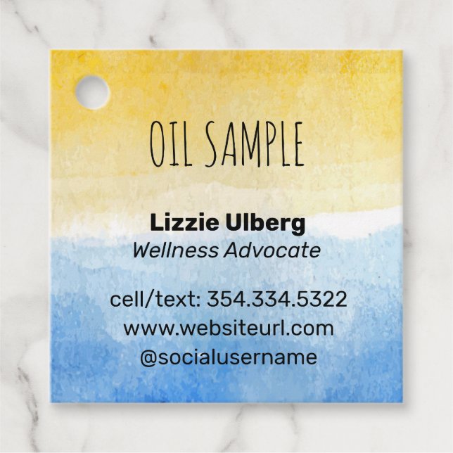 Meer- und Sonnenlandschaft Essenzielles Ölbeispiel Geschenkanhänger (Vorderseite)