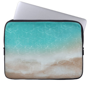 Meer und Strand aus der Höhe Coole abstrakte Kunst Laptopschutzhülle