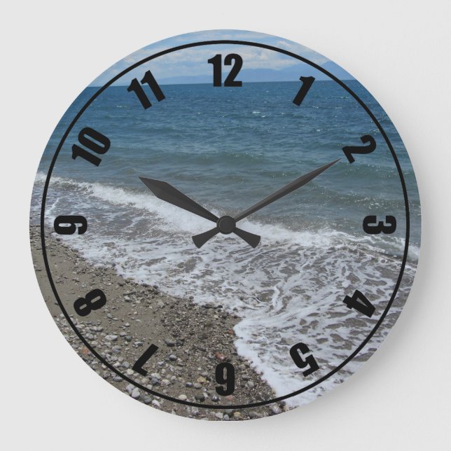 Meer und Strand Große Wanduhr (Vorderseite)