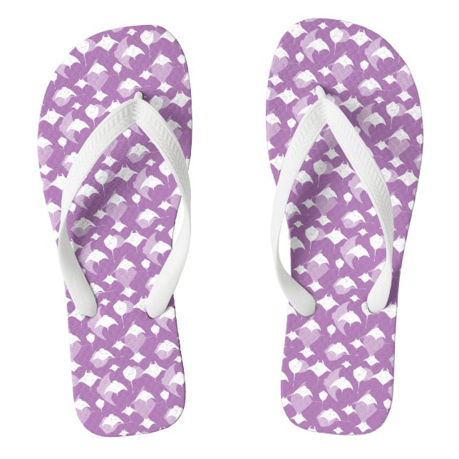 Meer von Cortez Flying Rays Lavender White Gemuste Flip Flops (Fußbett)