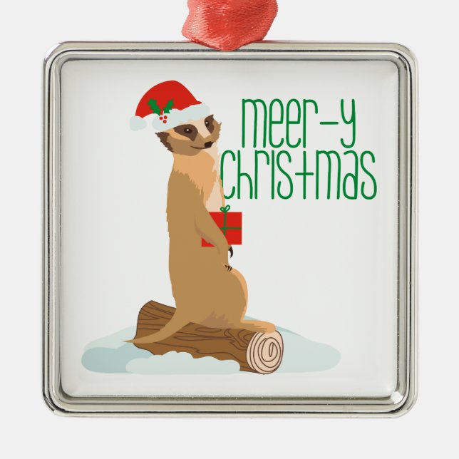 Meer-y Weihnachten Silbernes Ornament (Vorne)