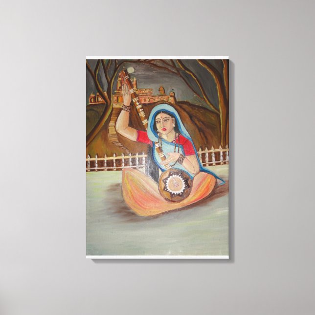 Meera Bai Ölmalerei auf Leinwand (Vorderseite)