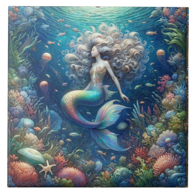 Meerala von Mermaid - Lebhafte Unterwassertaille Fliese (Vorderseite)