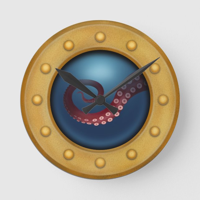 Meerbarsche Runde Wanduhr (Vorderseite)