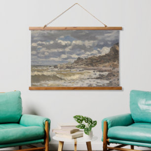 Meerblick in Sainte-Adresse Vintage Seascape Wandteppich Mit Holzrahmen