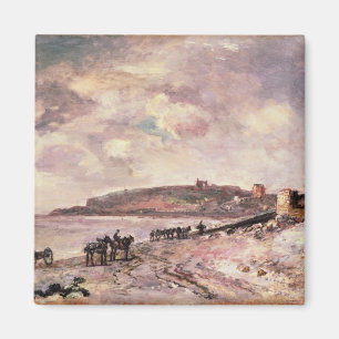Meerblick mit Ponys auf dem Strand Magnet