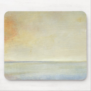 Meerblick mit ruhigem orange Sonnenuntergang Mousepad