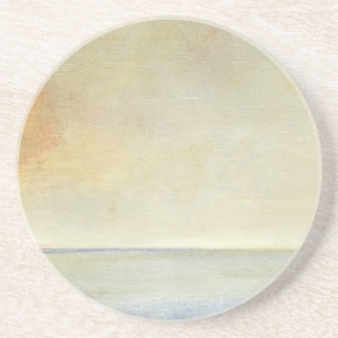 Meerblick mit ruhigem orange Sonnenuntergang Sandstein Untersetzer