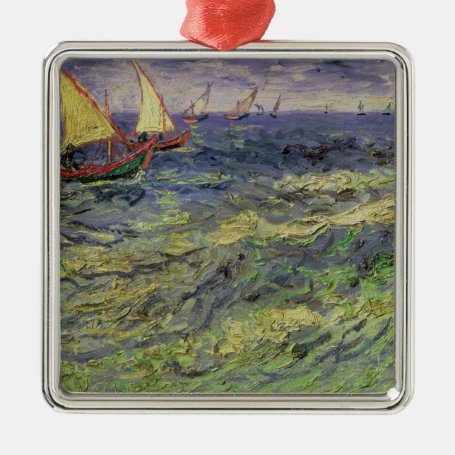 Meerblick Vincent van Goghs | bei Saintes-Maries Silbernes Ornament (Vorne)