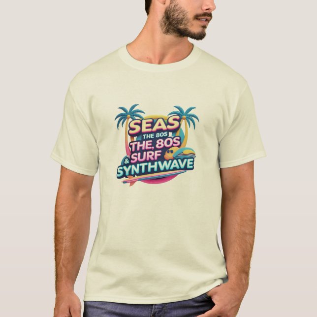 Meere 80er - Surf, Sun & Synthwave Vibes T-Shirt (Vorderseite)