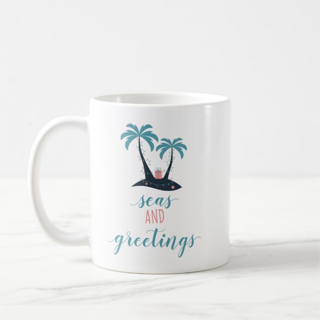 Meere und Gruß-Weihnachten Kaffeetasse (Links)