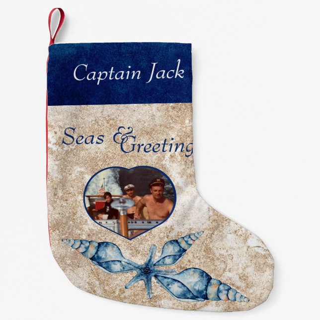 Meere und Grüße zum Thema Nautik Kleiner Weihnachtsstrumpf (Vorderseite)