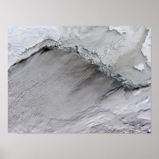 Meereis und Nebenstraßen im Beringmeer Poster (Vorne)