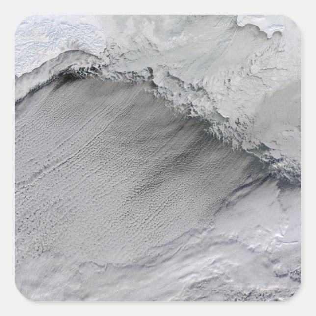 Meereis und Nebenstraßen im Beringmeer Quadratischer Aufkleber (Vorderseite)