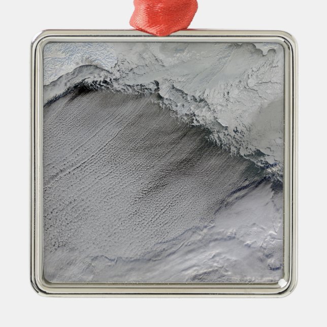 Meereis und Nebenstraßen im Beringmeer Silbernes Ornament (Vorne)