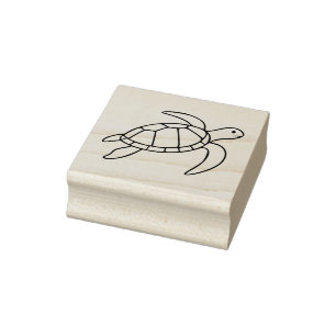Meeres-Schildkröte Linienkunst – Minimalistisches  Gummistempel