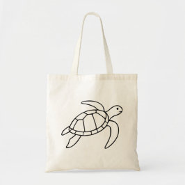 Meeres-Schildkröte-Linienkunst – Minimalistisches  Tragetasche