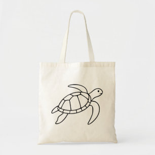 Meeres-Schildkröte-Linienkunst – Minimalistisches Tragetasche