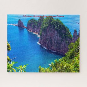 Meeres Szene Amerikanisch-Samoa. Weihnachtsgrüße Puzzle