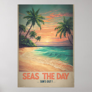 Meeres-the-Day mit Vintagen Ozeansichten Poster