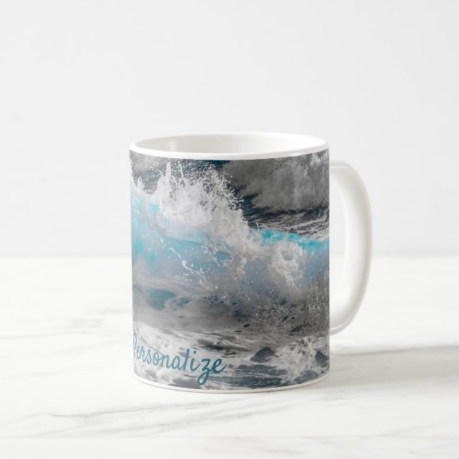 Meeresabsturzwellen personalisieren kaffeetasse (VorderseiteRechts)