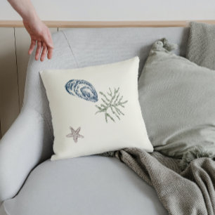 Meeresalgen-Aqua antikes Meeresleben Küstenlinie Kissen