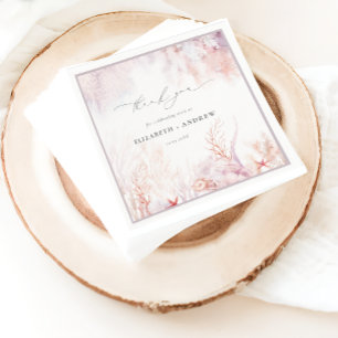Meeresalgen   Seashell Watercolor Wedding Serviette