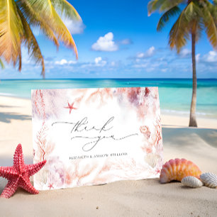 Meeresalgen   Seashell Wedding Dankeskarte