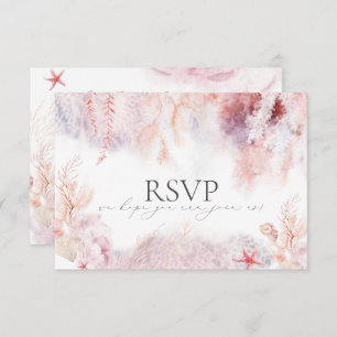 Meeresalgen Seashell Wedding RSVP Card