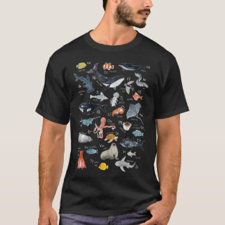 Meeresalphabet Ozeanleben Erforschung Meer T-Shirt