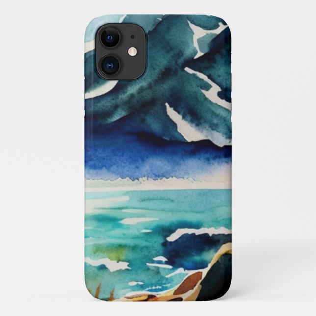 Meeresansicht Aquarell Case-Mate iPhone Hülle (Rückseite)