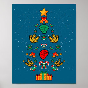 Meeresbiologe Biologie Muscheln Korallen Weihnacht Poster