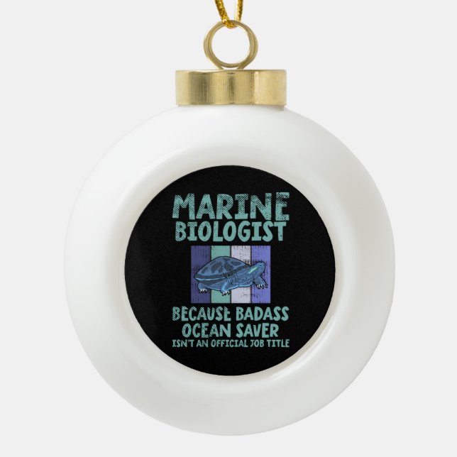 Meeresbiologe Meeresbiologie Keramik Kugel-Ornament (Vorderseite)