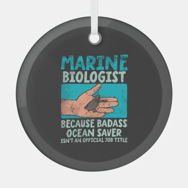 Meeresbiologe Ornament Aus Glas (Vorderseite)