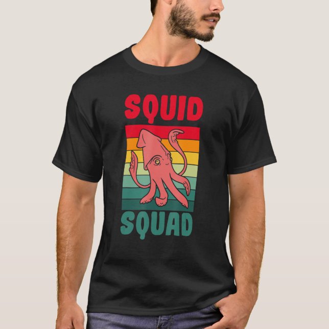 Meeresbiologe Vintager TINTENFISCH SQUAD Ozeanbiol T-Shirt (Vorderseite)