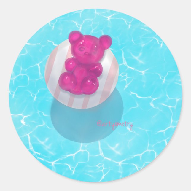 Meeresblau Runder Aufkleber (Vorderseite)