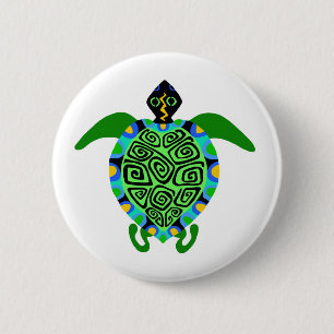 Meeresblau - See TURTLE - Wildlife warrier - Button