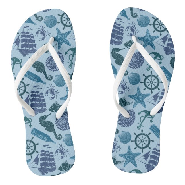 Meeresblaue Farbmuster Flip Flops (Fußbett)