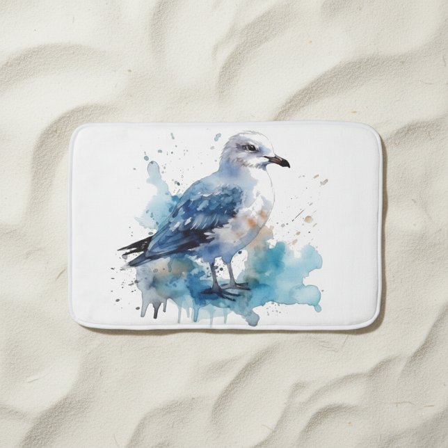 Meeresbrise: Aquareller Seagull Badematte (Von Creator hochgeladen)