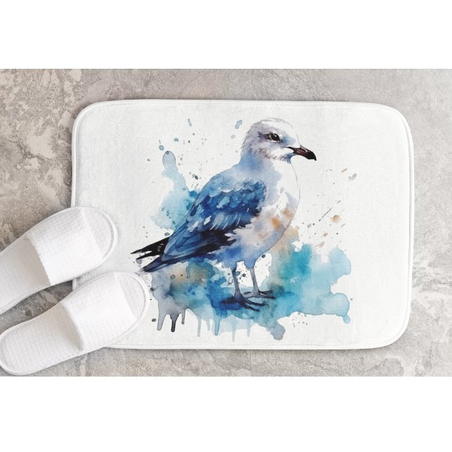 Meeresbrise: Aquareller Seagull Badematte (Von Creator hochgeladen)
