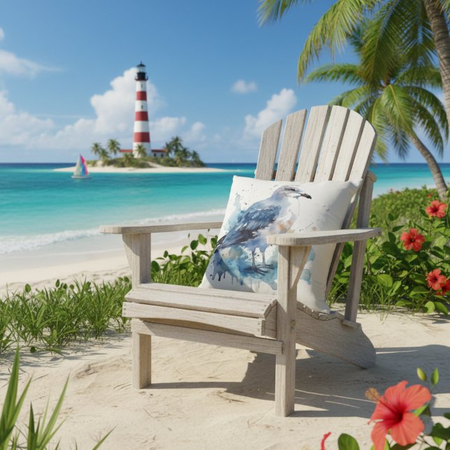 Meeresbrise: Aquareller Seagull Kissen (Von Creator hochgeladen)