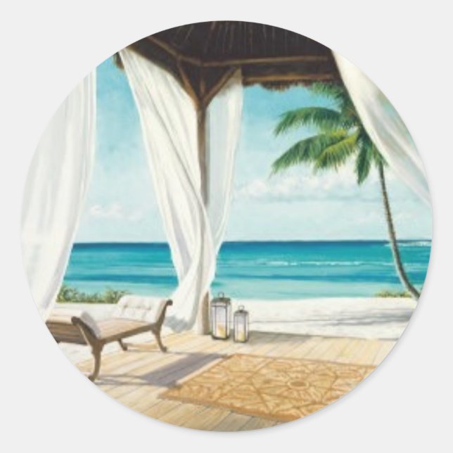 Meeresbrise Runder Aufkleber (Vorderseite)