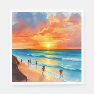 Meeresbrise und fiery Skies Serviette