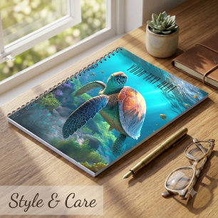 Meereschildkröte-Natur-Notizbuch – Personalisierte Notizblock