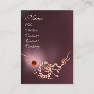 MEERESDRACHE 2 AMETHYST MONOGRAM violett weiß rosa Visitenkarte